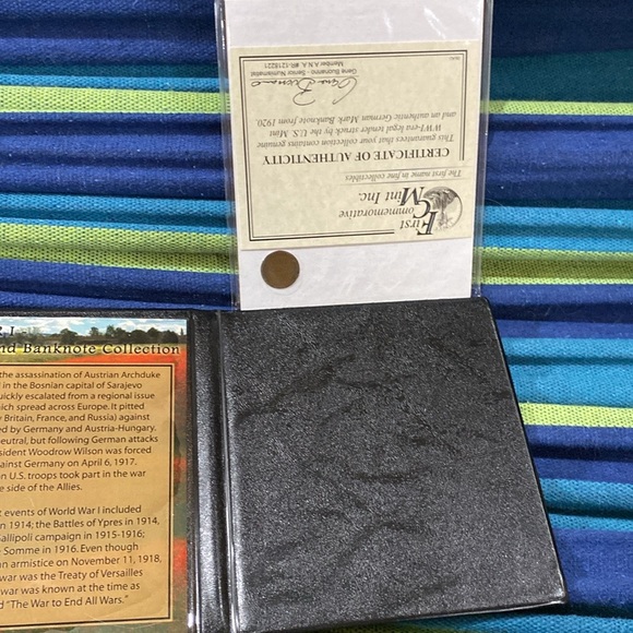 World War I Lincoln Wheat Penny 1916 and Banknote from First Commemorative Mint - Picture 3 of 10